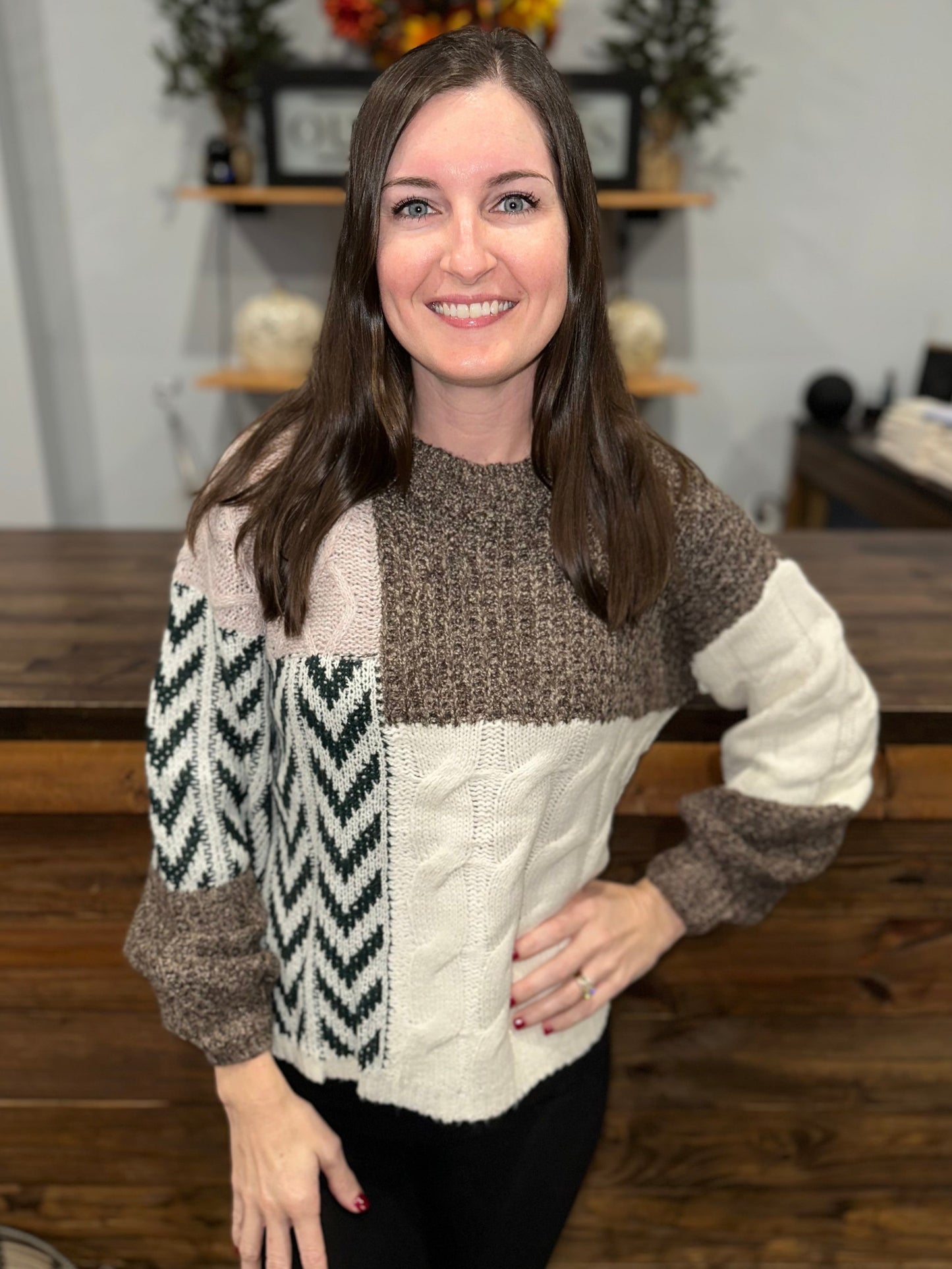 Color Block Patchwork Sweater