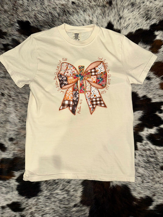 Patchwork Bow & Cross Tee