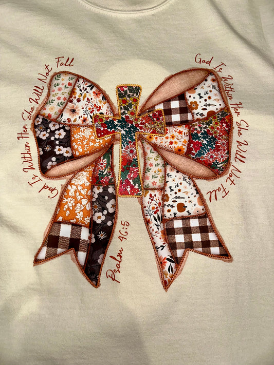 Patchwork Bow & Cross Tee