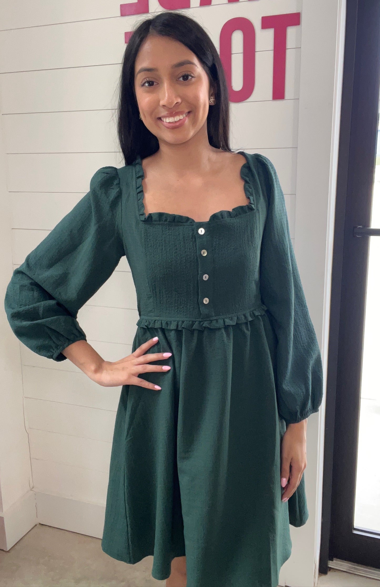 Forest Jewel Babydoll Dress