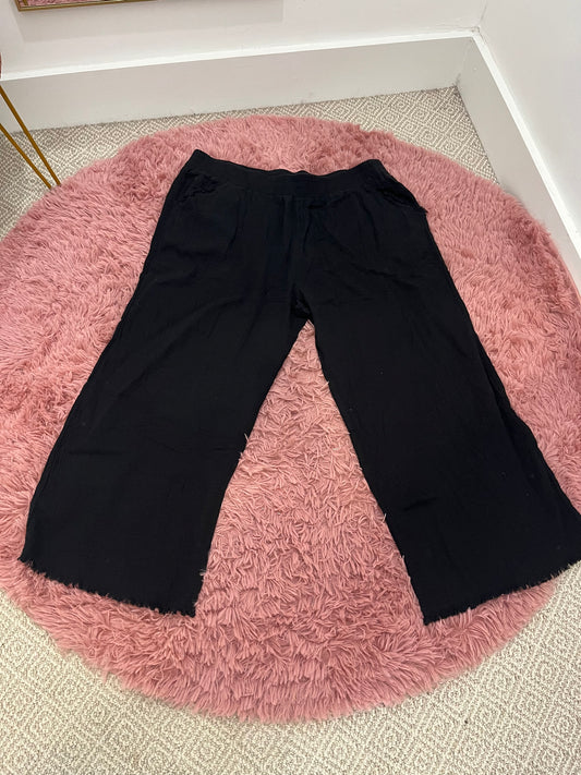 Plus Size Black Cotton Pants