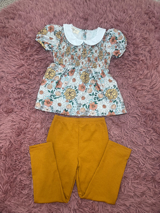 Vintage Floral Smock Set