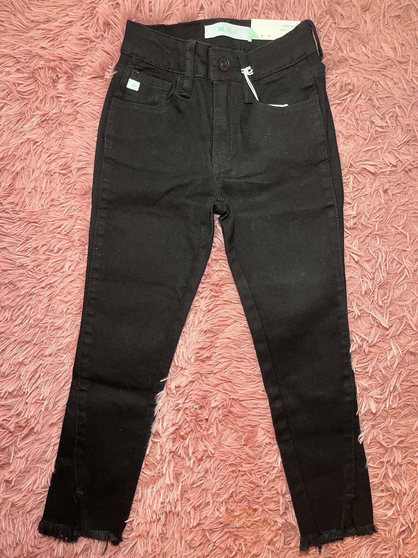 Youth Black High Rise Ankle Jeans | KanCan