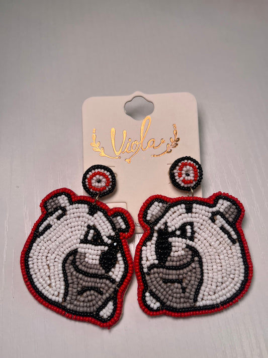 Beaded Bulldog Earrings