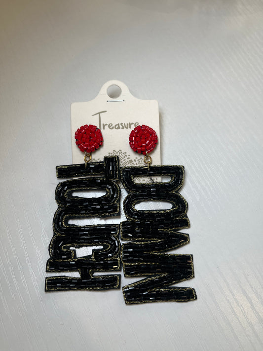 Red & Black Touchdown Earrings