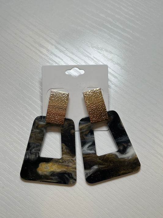 Black & Gold Chunky Earrings
