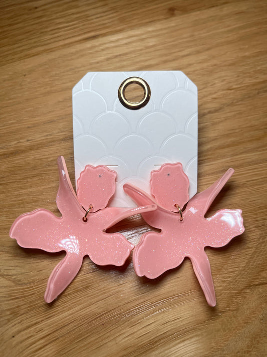 Pink Flower Earrings