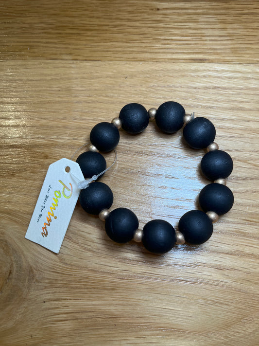 Black & Gold Beaded Bracelet