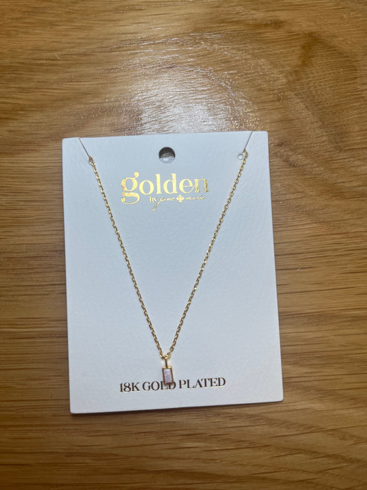 Tiny Opal Bar Pendant Necklace | Jane Marie