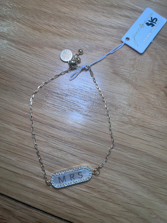 'Mrs' Opal Bar Bracelet | Jane Marie