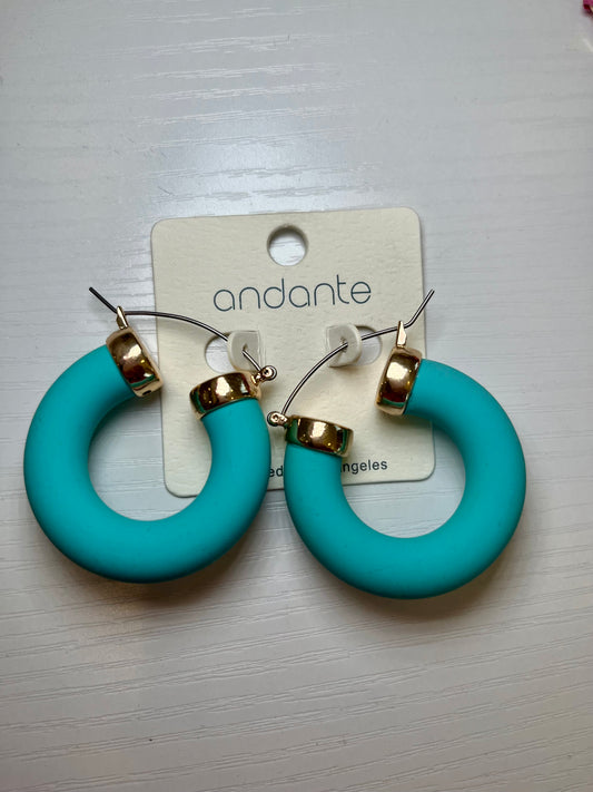 Light Blue Chunky Hoop Earrings