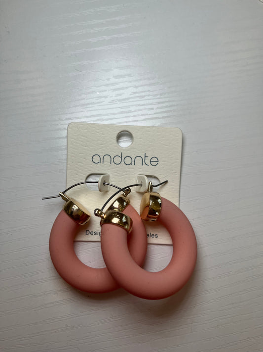 Peach Chunky Hoop Earrings