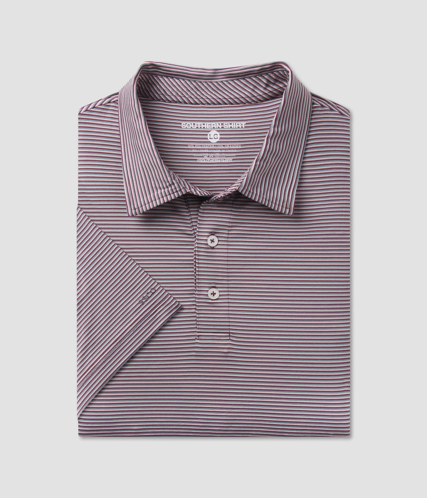 Large Stripe Polo - Mulberry