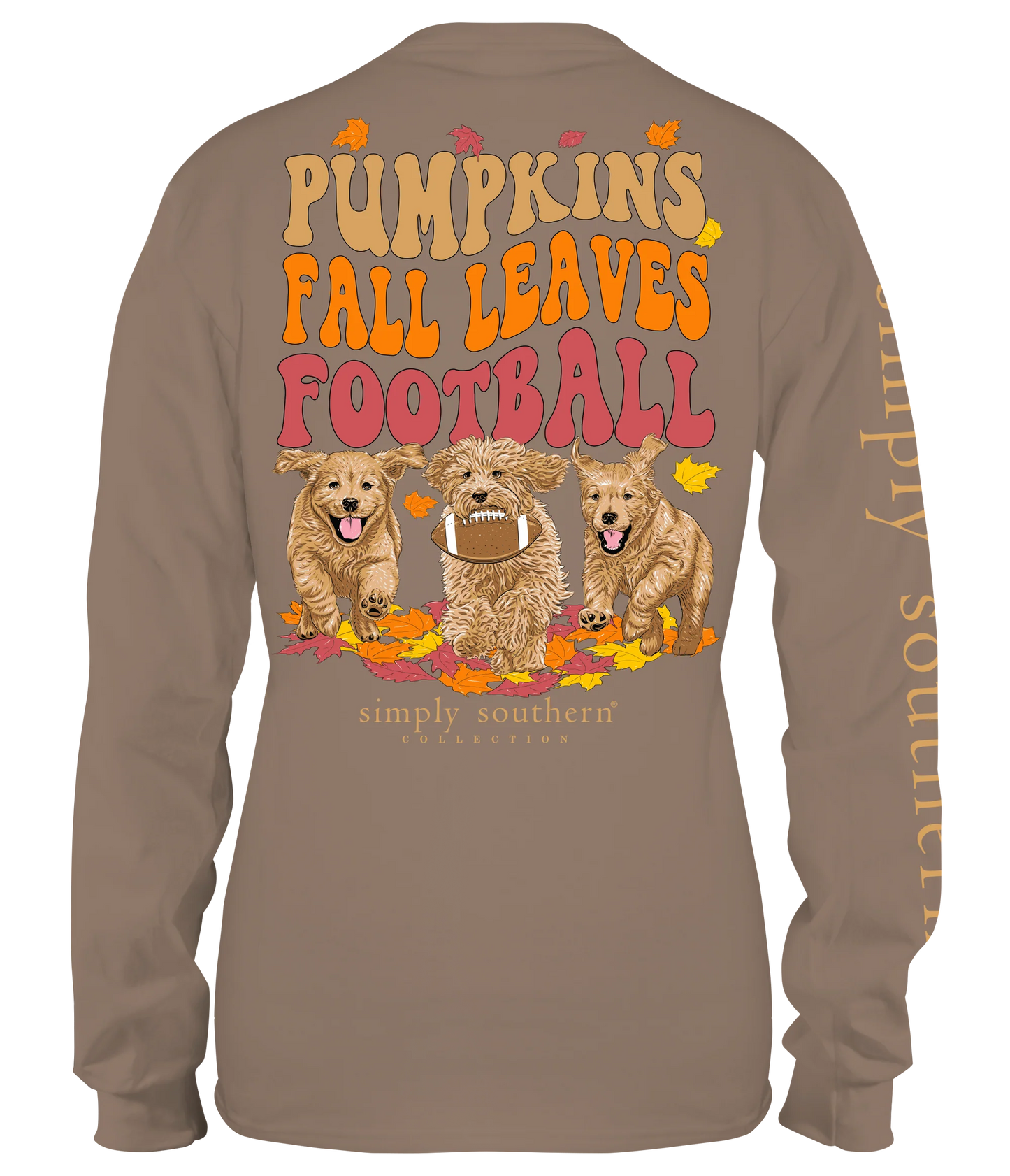 Pumpkins, Fall Leaves, Football Tee