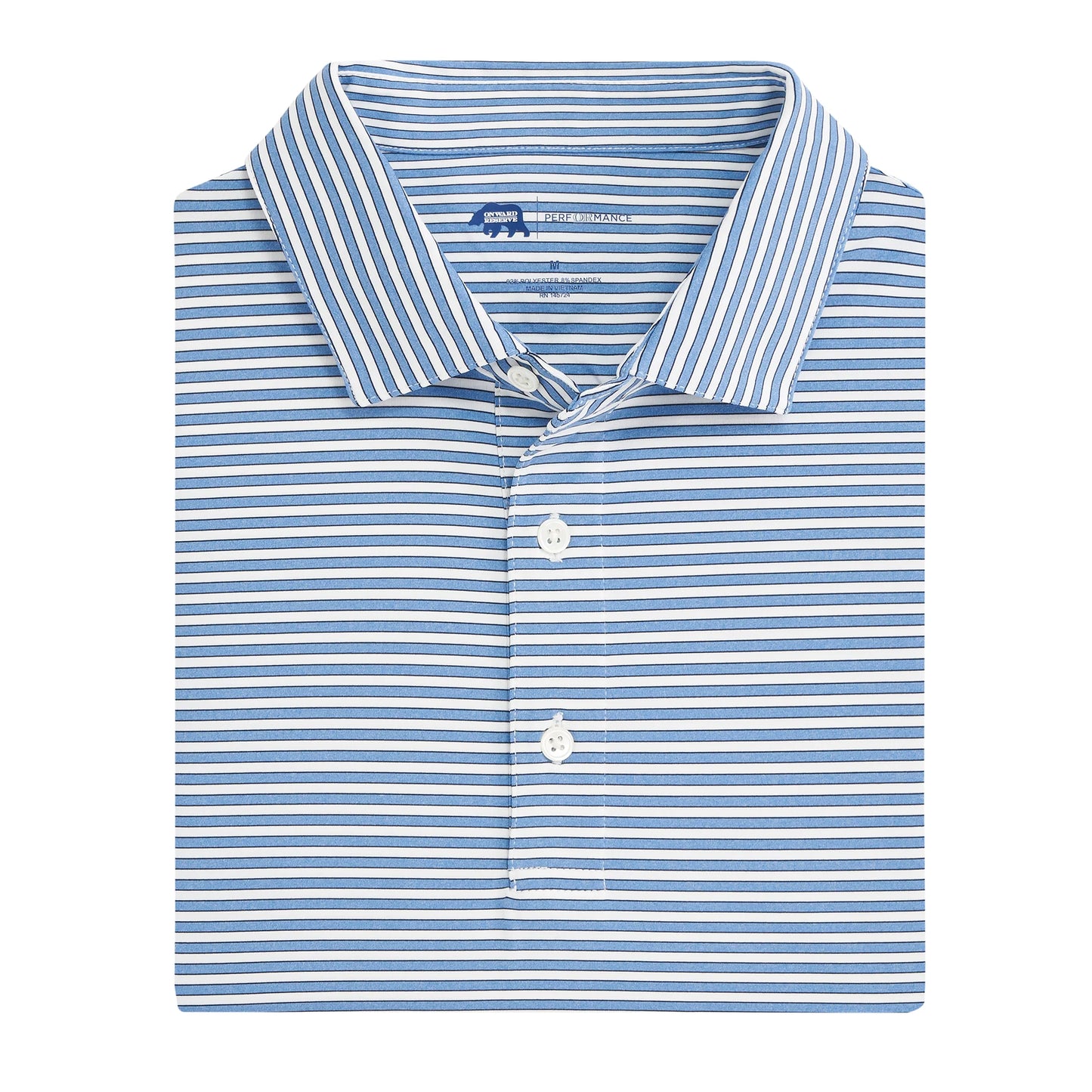 Youth Mulligan Stripe Performance Polo - Sky/Little Boy Blue