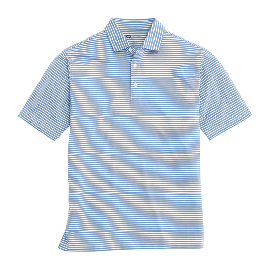 Youth Mulligan Stripe Performance Polo - Sky/Little Boy Blue