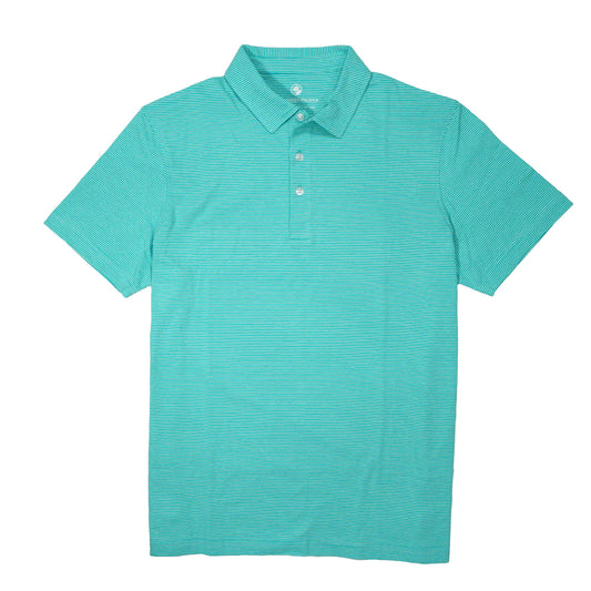 Tensaw Stripe Polo - Caribbean Green/Beach Glass