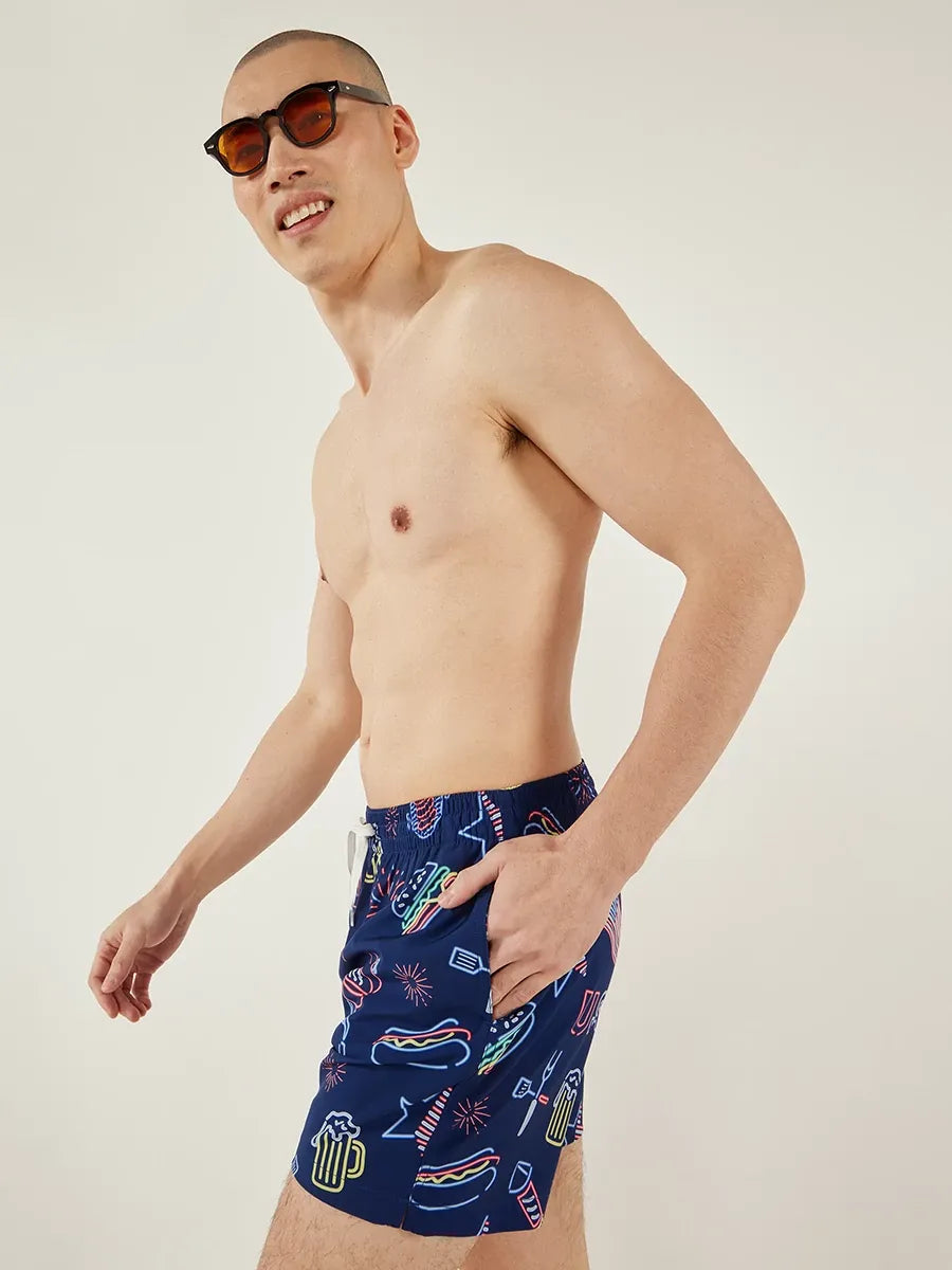 The Patriotic Lights 5.5" Classic Swim Trunk