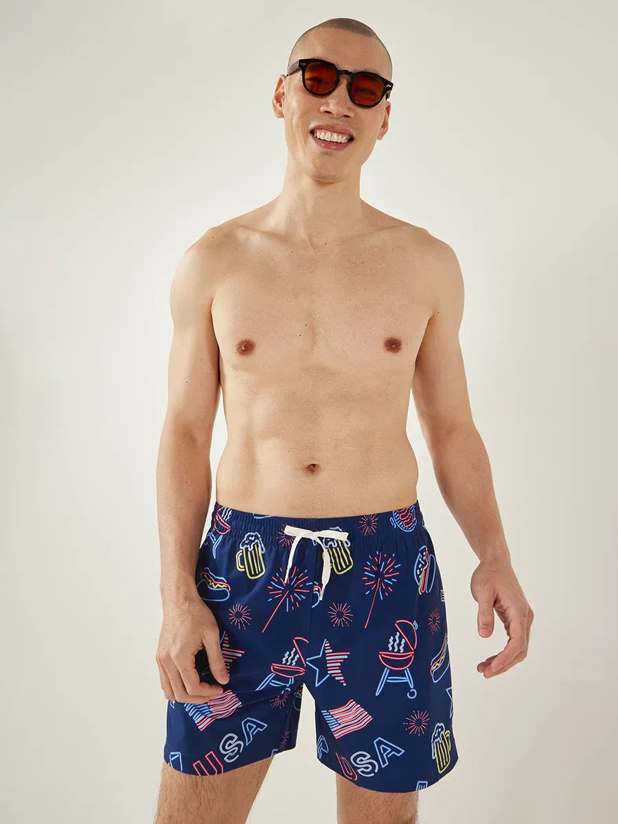 The Patriotic Lights 5.5" Classic Swim Trunk