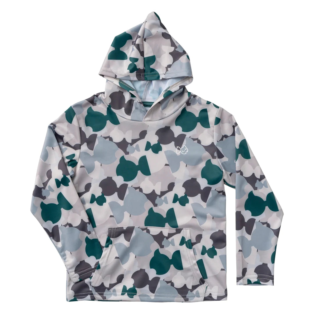 Youth Pro Performance Hoodie Fishing Tee - Camo