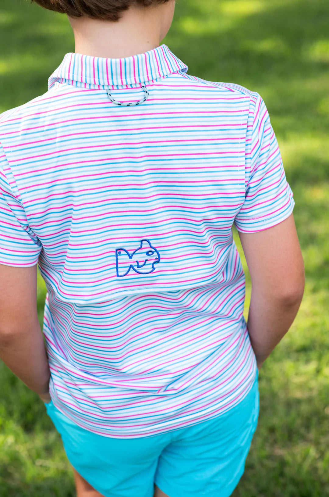 Youth Pro Performance Short Sleeve Polo - Candy Stripe