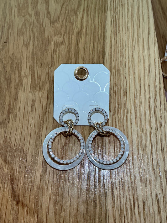 White Dual Hoop Earrings