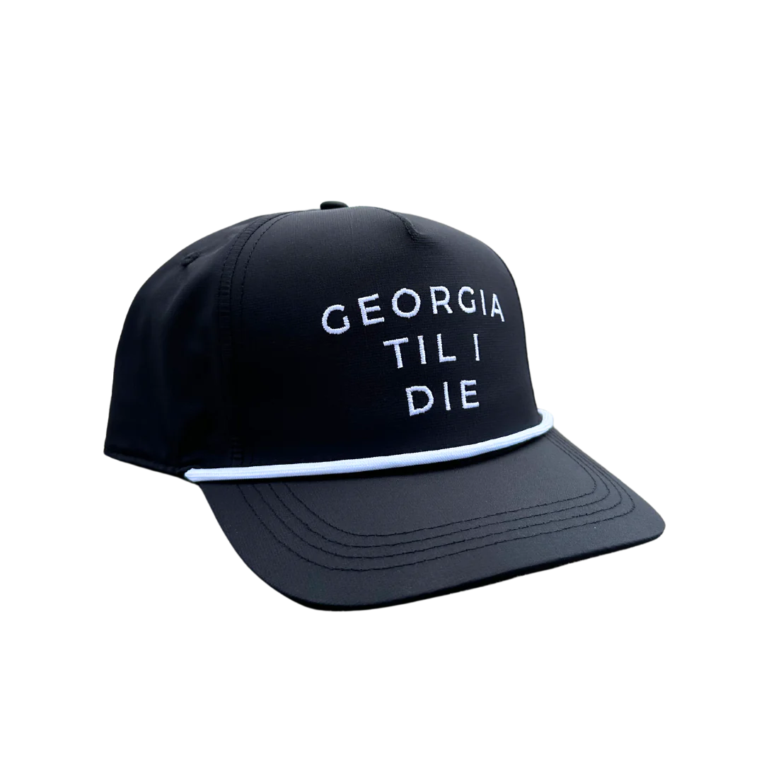 Georgia Til I Die 5 Panel Performance Rope Hat - Black