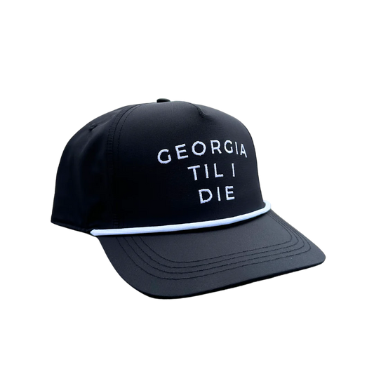 Georgia Til I Die 5 Panel Performance Rope Hat - Black