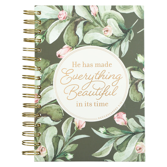 Everything Beautiful Ecclesiastes 3:11 - Green Wirebound Journal