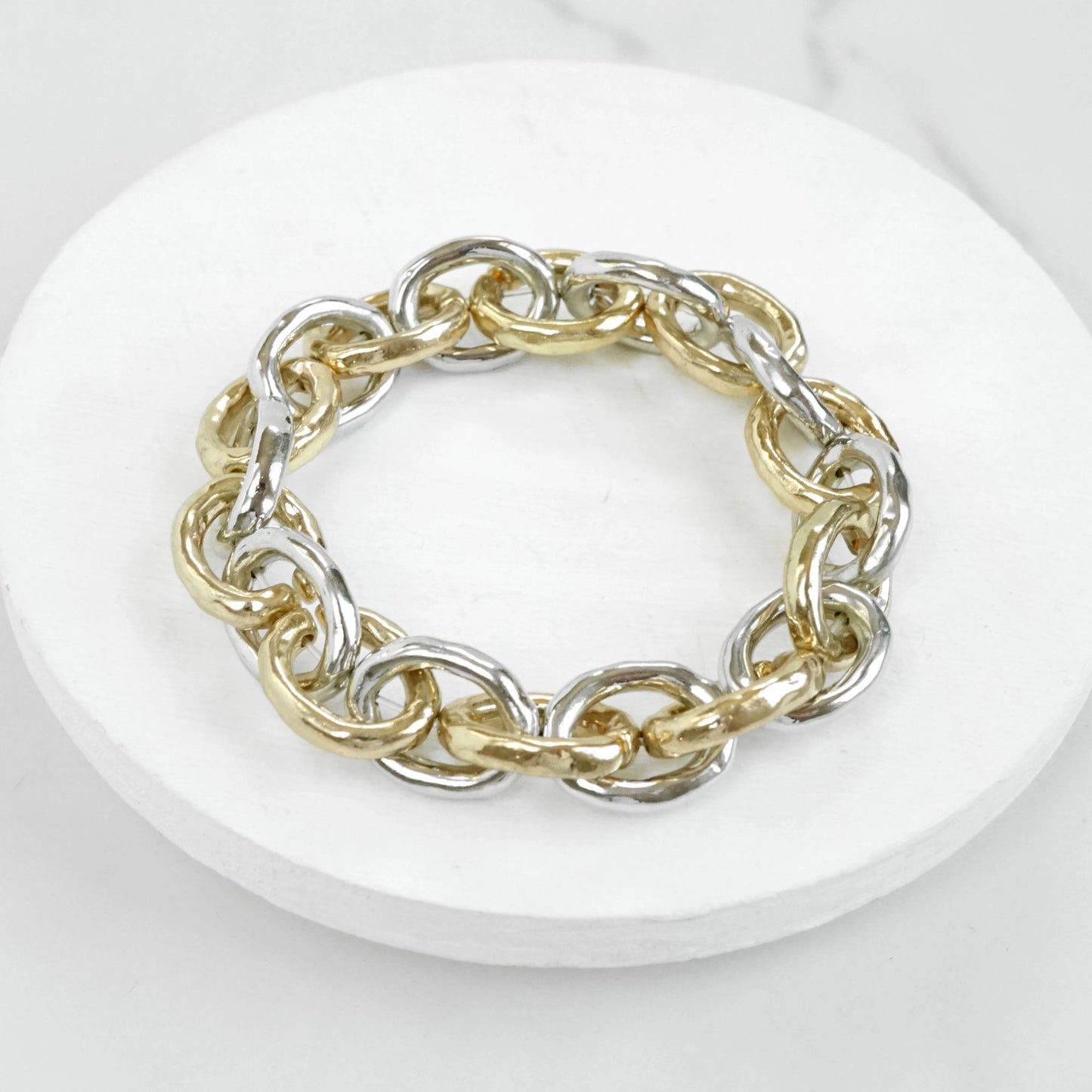 Silver & Gold Chunky Chain Bracelet
