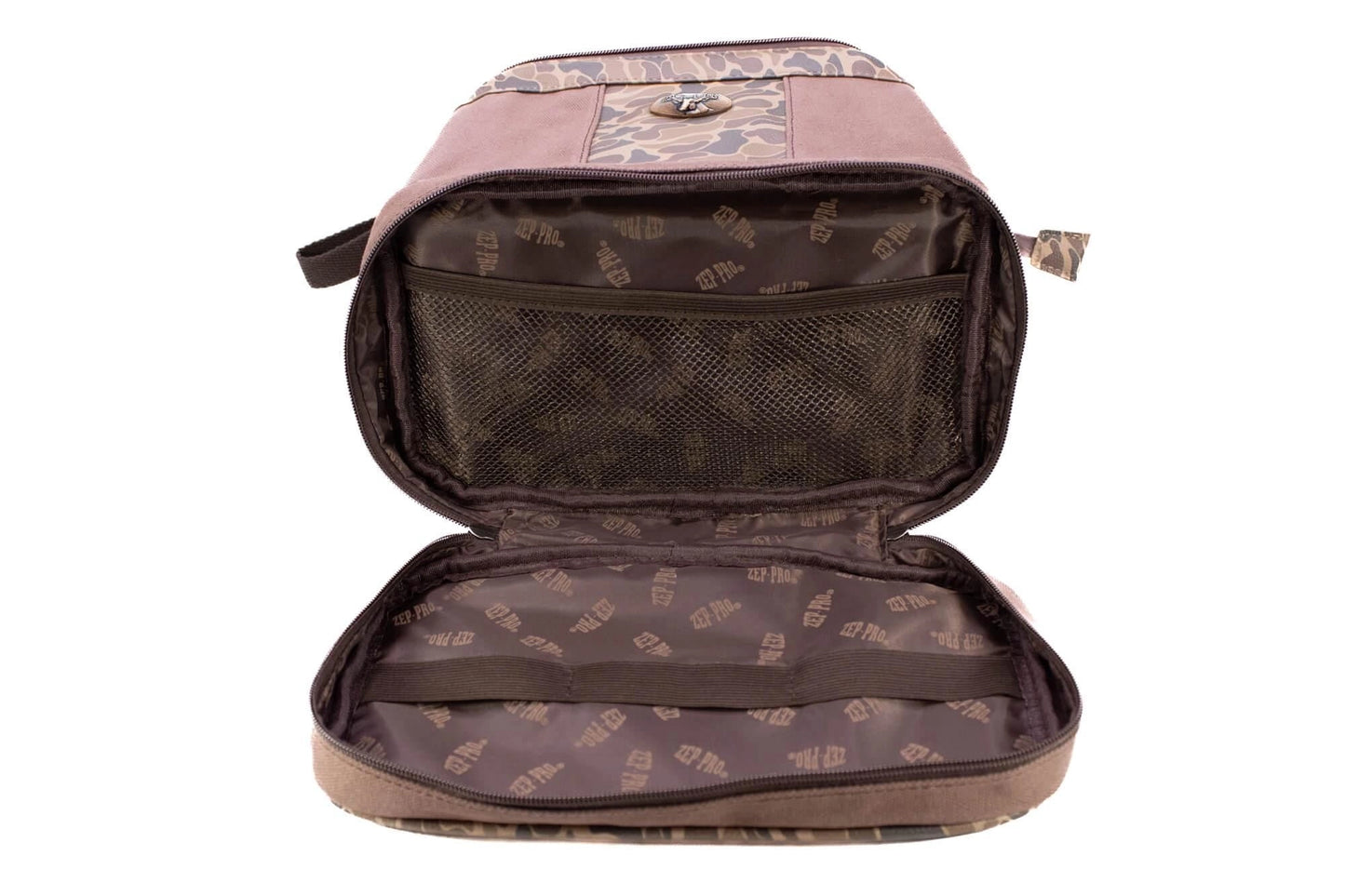 Shot Shell Brown Waxed Canvas Old School Camo Toiletry Bag