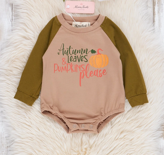 "Pumpkins Please" Raglan Bubble