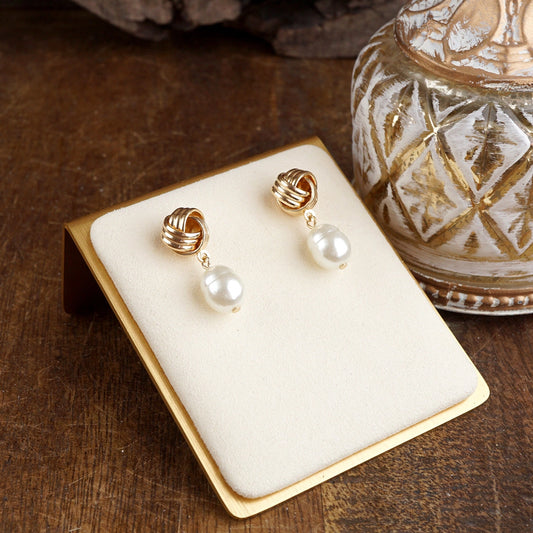 Love Knot Pearl Drop Earrings