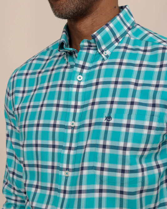 Beachrock Plaid Skipjack Sport Shirt | Spruce Shade