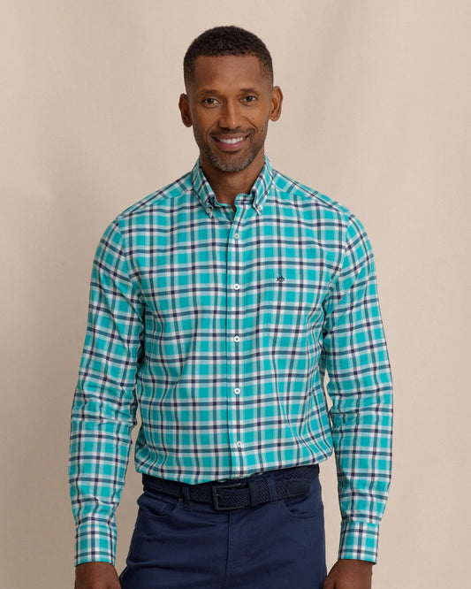Beachrock Plaid Skipjack Sport Shirt | Spruce Shade