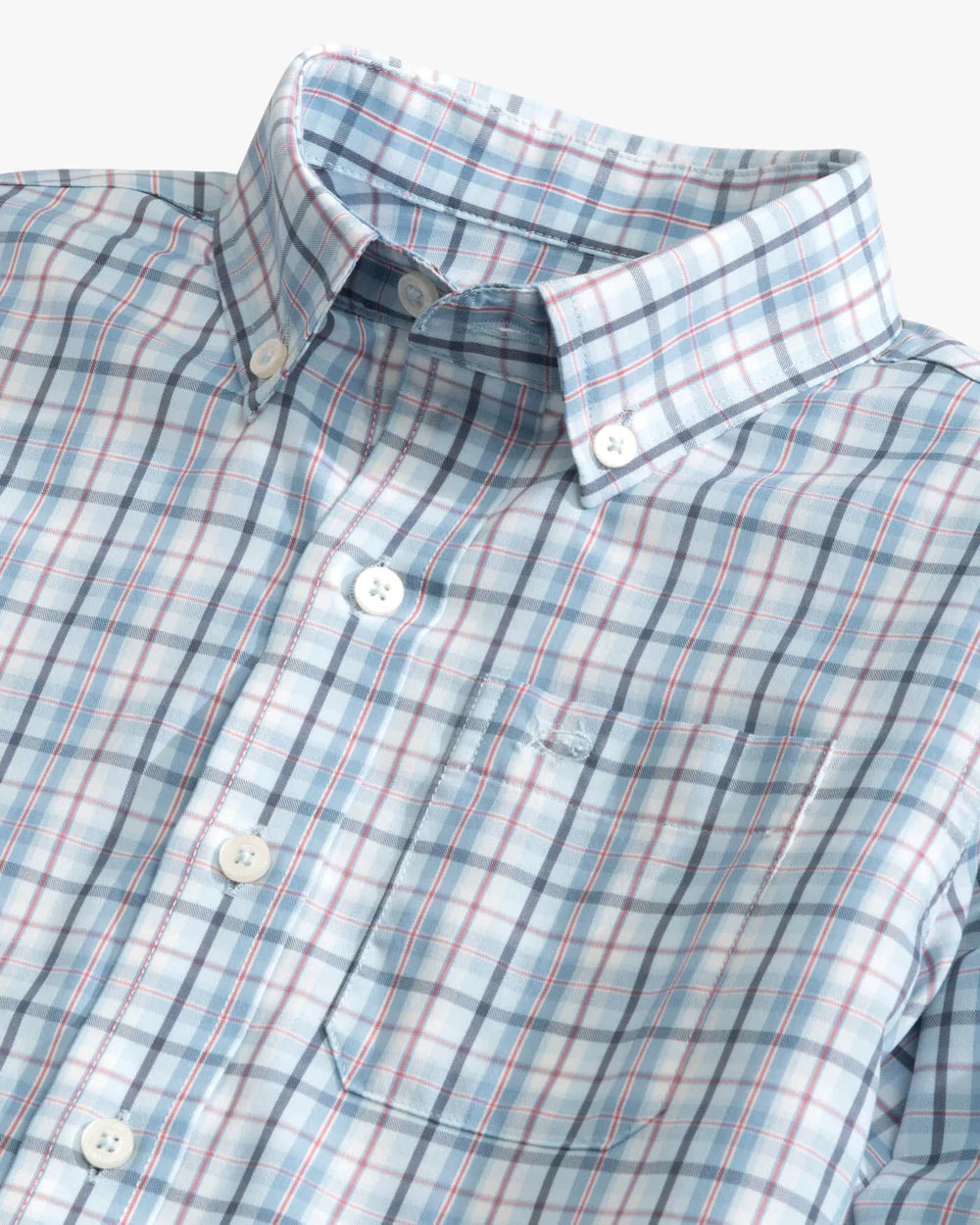 Youth Patton Plaid Long Sleeve Button-Down - Dream Blue