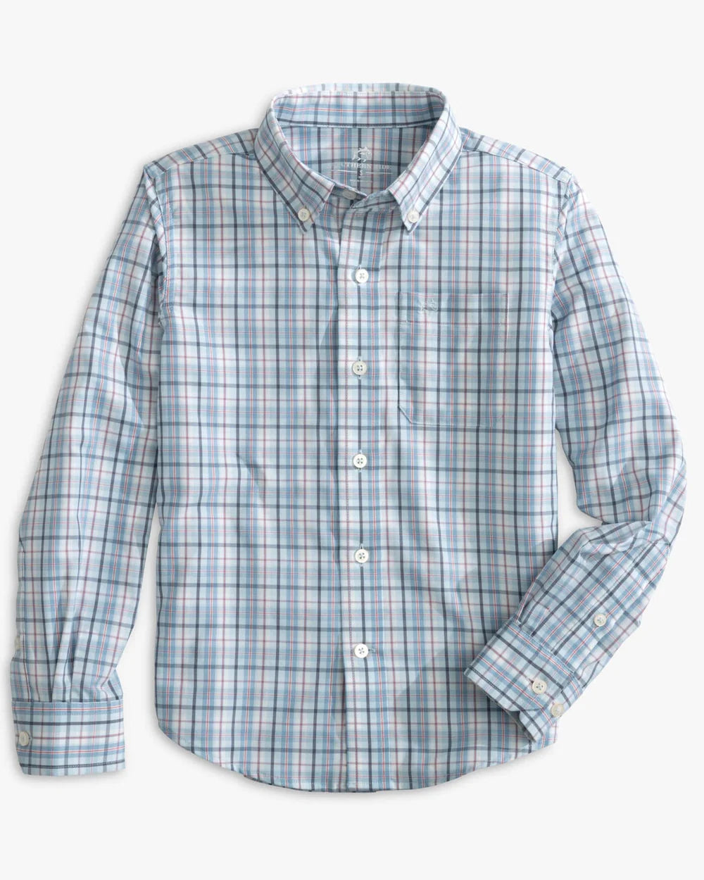 Youth Patton Plaid Long Sleeve Button-Down - Dream Blue