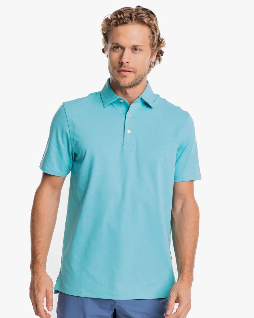 Breeze Short Sleeve Performance Polo - Heather Tidal Wave