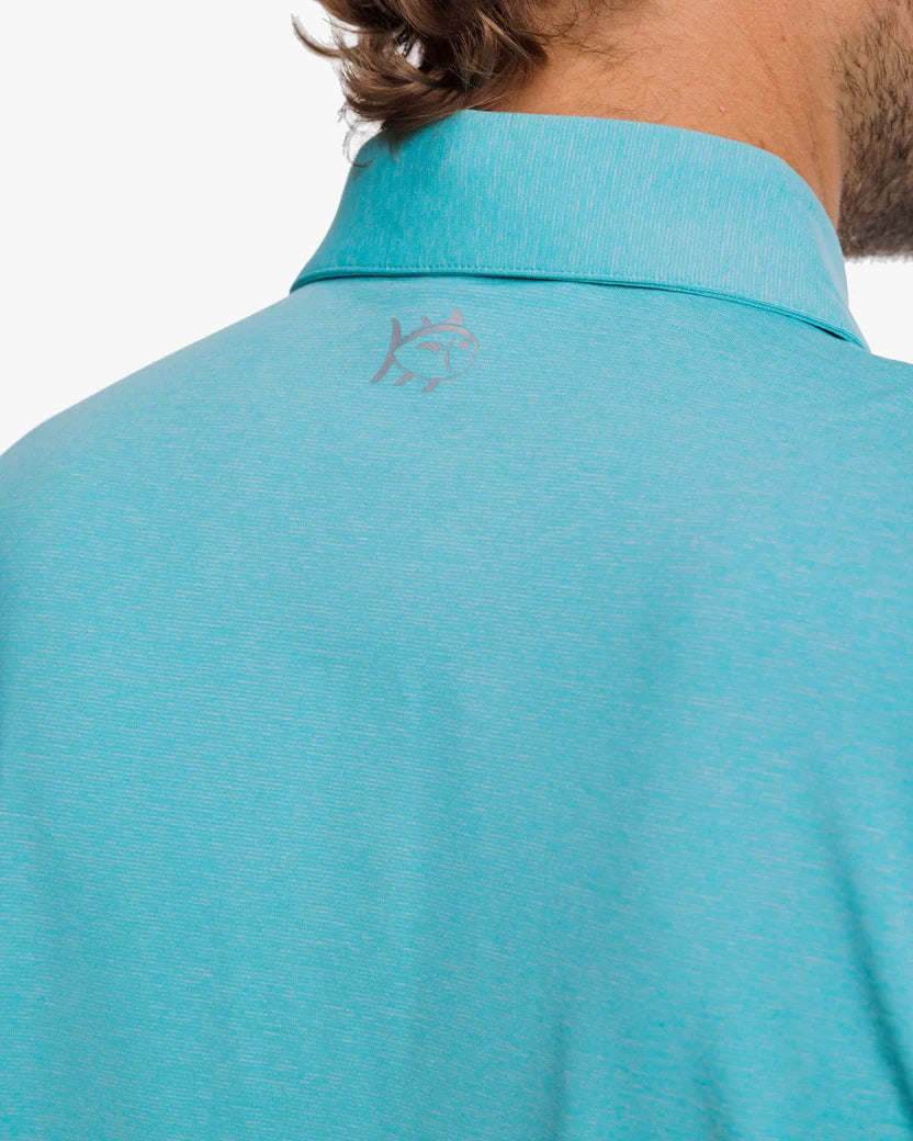 Breeze Short Sleeve Performance Polo - Heather Tidal Wave