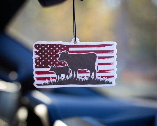 USA Cow Air Freshener | Leather