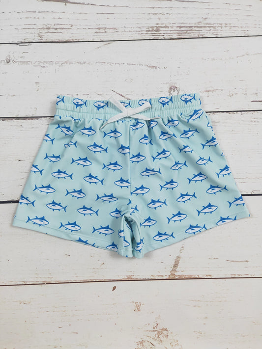 Youth Whale Printed Swim Shorts