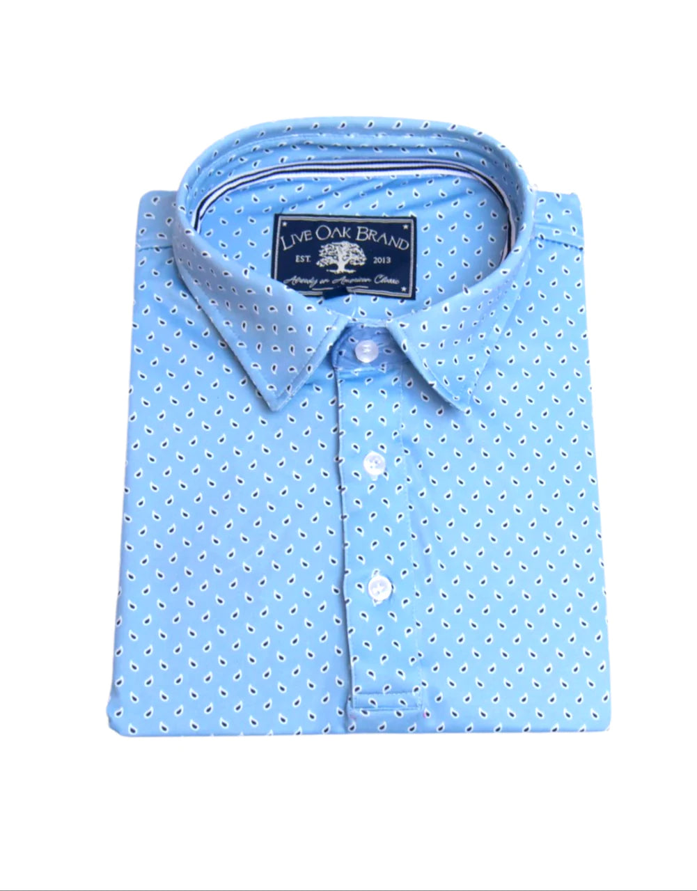 Carolina Blue Paisley Performance Polo