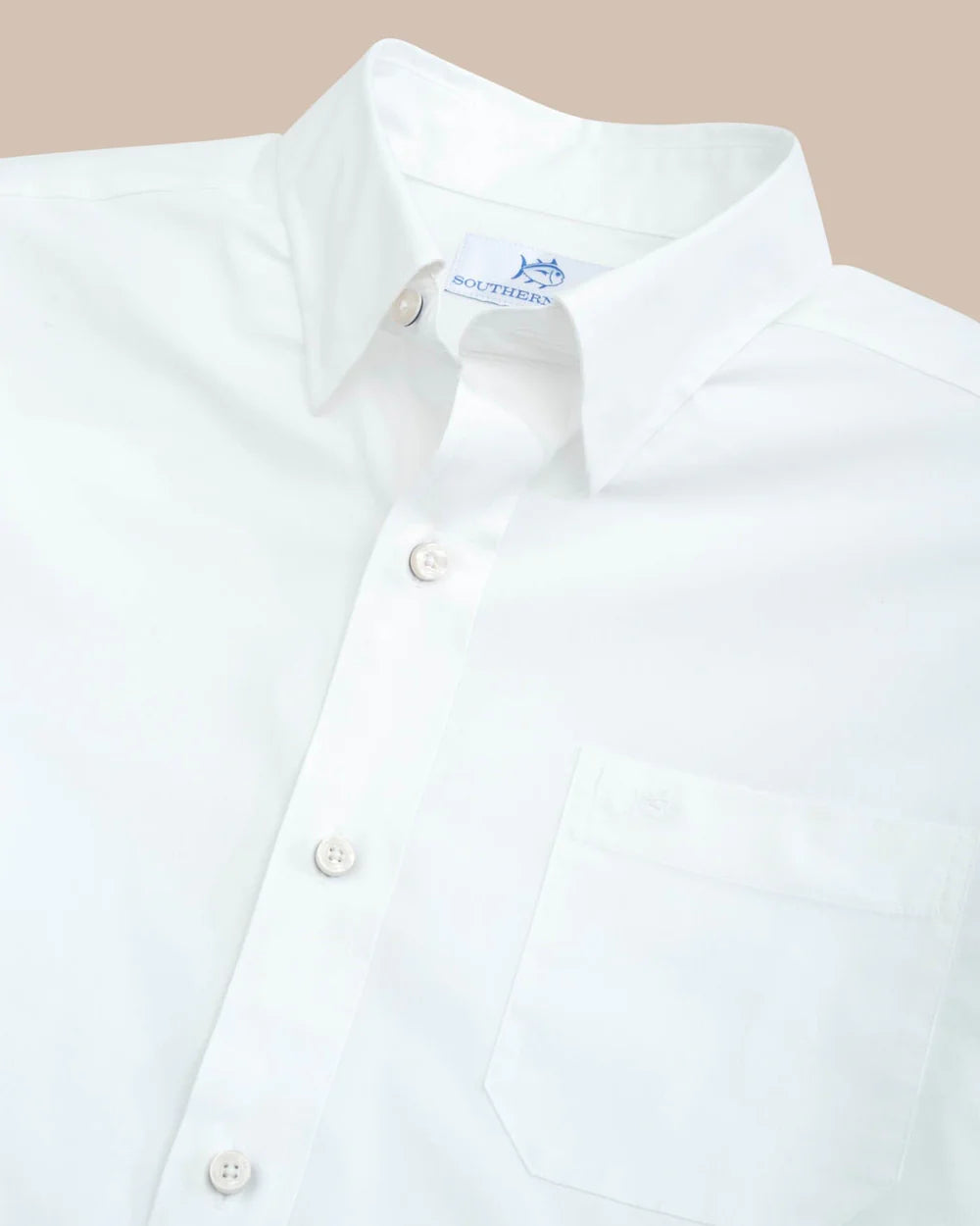 Charleston Overbrook Solid Long Sleeve Sport Shirt - Classic White