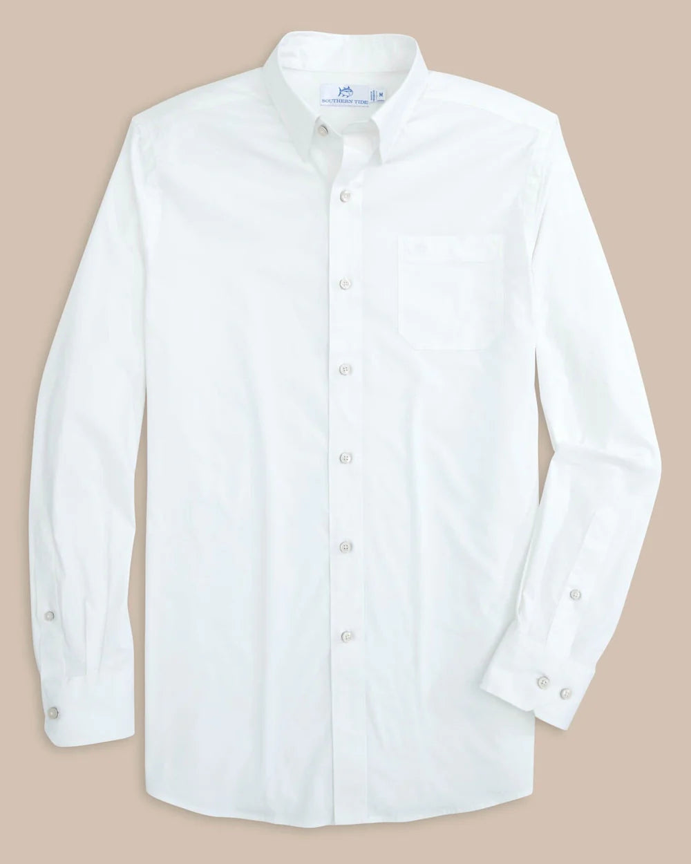 Charleston Overbrook Solid Long Sleeve Sport Shirt - Classic White