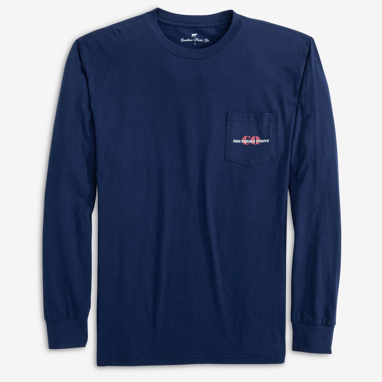 Youth Classic Christmas Long Sleeve Pocket Tee - Navy