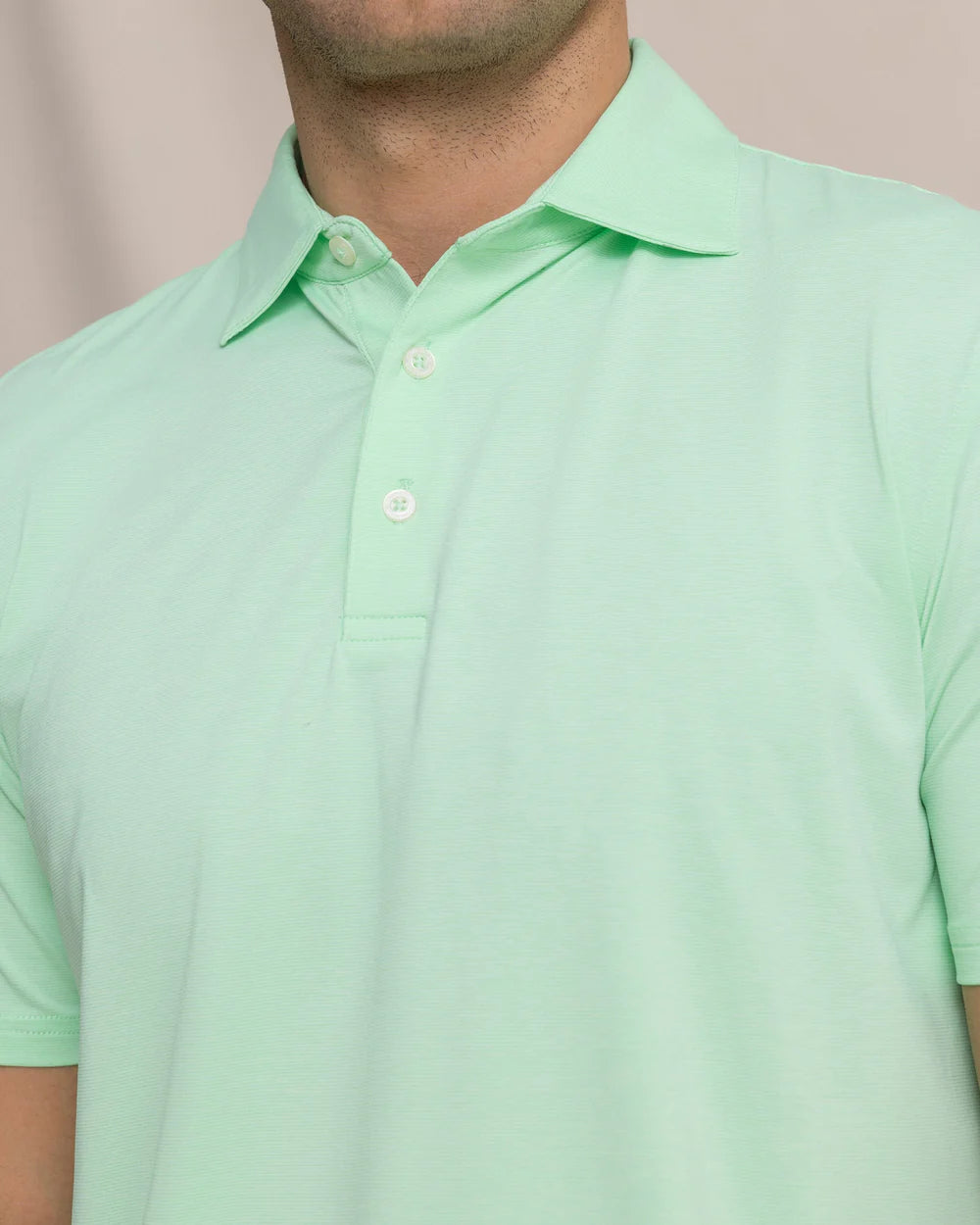 Coastal Breeze Heather Performance Polo | Green Ash