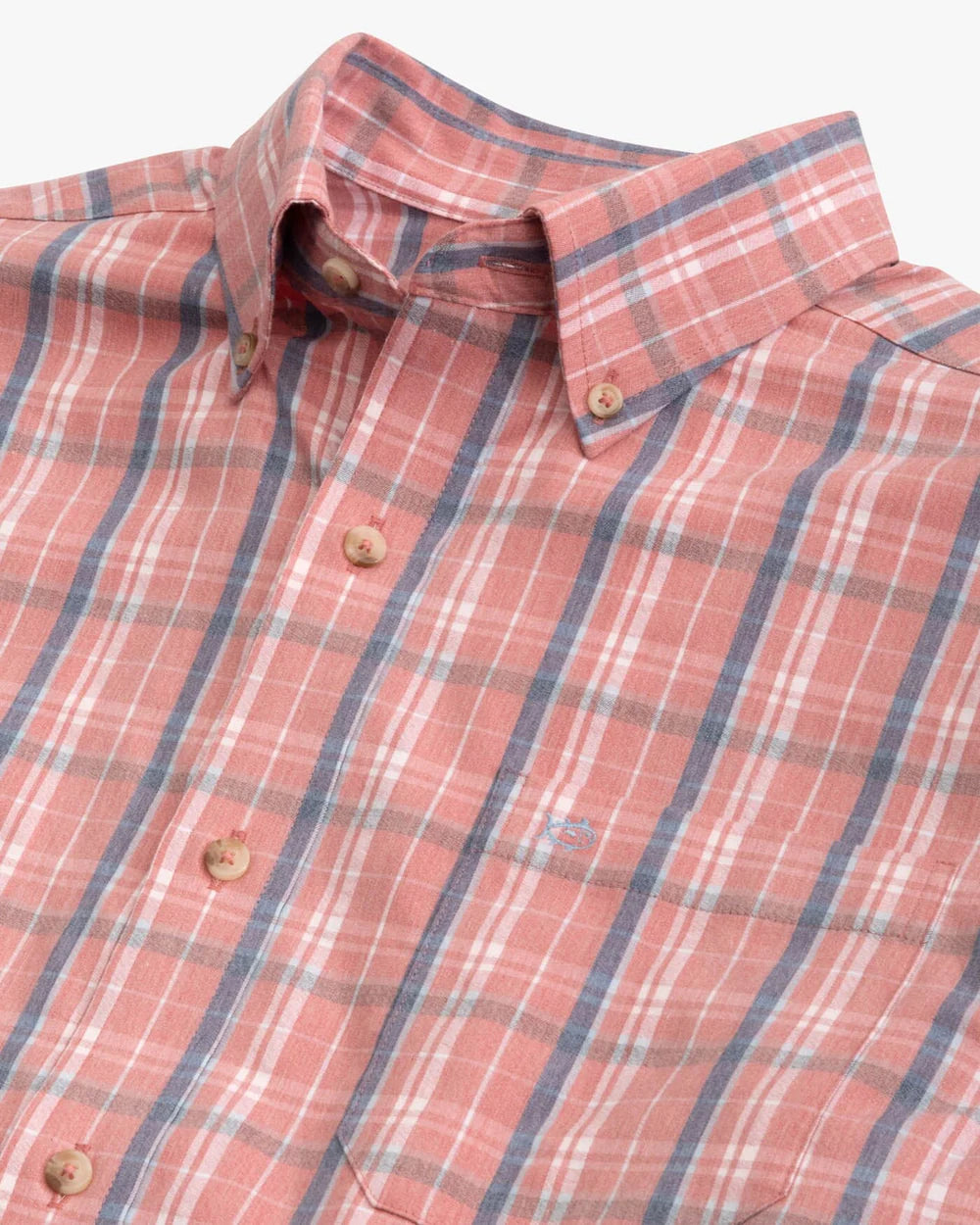 Asheland Plaid Long Sleeve Button Down - Heather Dusty Coral