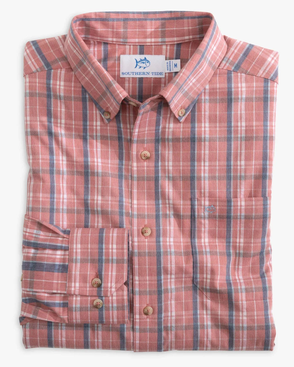 Asheland Plaid Long Sleeve Button Down - Heather Dusty Coral