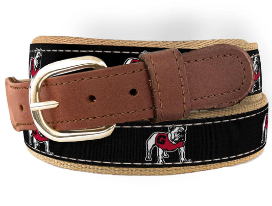 Georgia Standing Dawg Ribbon Belt | Black