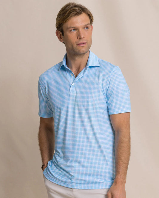 Driver Dunes Edge Plaid Polo | Tropical Breeze Blue
